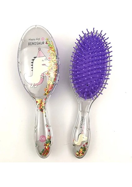 Glitter Gri Tarzı 1 Adet Sevimli Dinozor Saç Şekillendirici Tarak Karikatür Hava Yastığı Tarak Saç Fırçası Salon Kuaförlük Düz Kıvırcık Saç Tarak Kadın (Yurt Dışından)