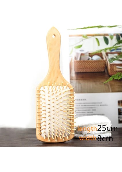 Orta Stil 1 Tarak Saç Bakım Fırçası Masaj Ahşap Yastık Masaj Tarak Antistatik Spa Bambu Hava Yastığı Saç Tarak Kafası Kan Dolaşımını Teşvik Eder (Yurt Dışından) fırsatları