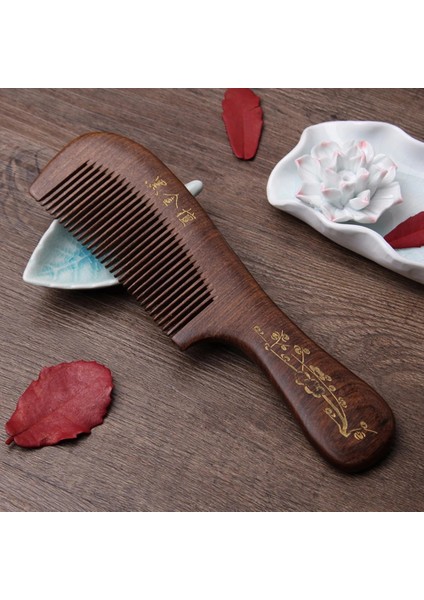 Geniş Diş Stili Qshave Sandal Ağacı Tarakları Masif Ahşap Oyma Tarakları Anti-Statik Sakal Tarağı El Sanatları Saç Şekillendirme Geniş ve Dar Diş (Yurt Dışından) fiyatları
