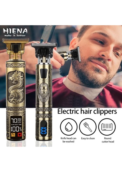 Ejderhalcd Stili T9 Saç Düzeltici Berber Saç Kesme Makinesi Saç Kesme Makinesi Sakal Düzeltici Tıraş Makinesi Kablosuz Elektrikli Jilet Erkek Tıraş Makinesi (Yurt Dışından) fiyatları