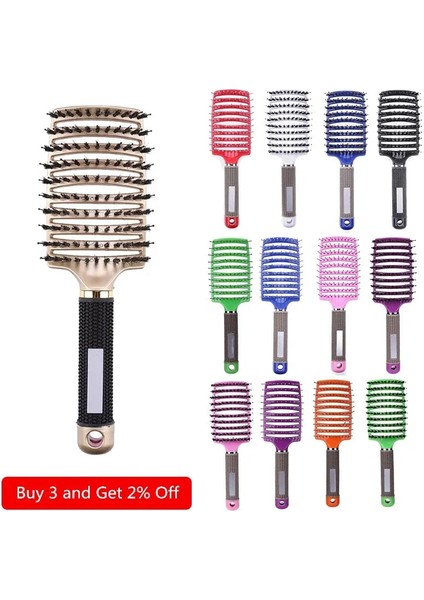 Saç Stili ile Altın Saç Derisi Masaj Tarak Saç Fırçası Kıl Naylon Kadın Islak Kıvırcık Detangle Saç Fırçası Salon Kuaförlük Şekillendirici Araçları (Yurt Dışından) fiyatları