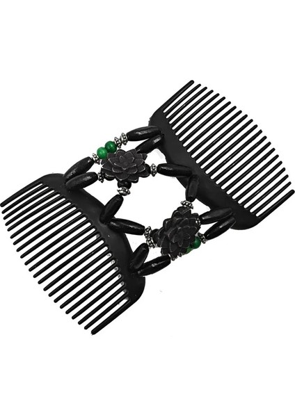 No.2 Tarzı Moda Profesyonel Ahşap Haircomb Bayanlar Sihirli Boncuk Esneklik Çift Klip Boncuk Dize Kelepçe Sıkı Saç Tarakları Aksesuarları (Yurt Dışından) indirimleri