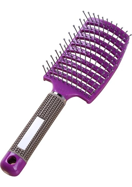 Mor Saç Modeli Yok Saç Derisi Masaj Tarak Saç Fırçası Kıl Naylon Kadın Islak Kıvırcık Detangle Saç Fırçası Salon Kuaförlük Şekillendirici Araçları (Yurt Dışından)