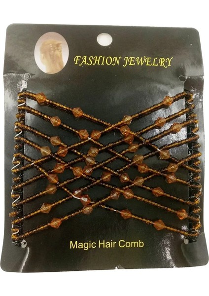 Kahverengi Tarzı 1 Adet Kadın Elastik Sihirli Dıy Toll Vintage Moda Kafa Saç Makinesi Bun Saç Combs Metal Tokalar Kadınlar Için Saç Aksesuarları (Yurt Dışından)