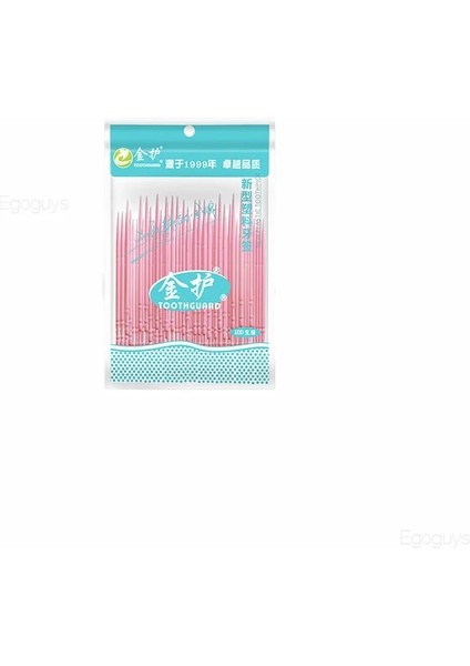 100 Pembe Kürdan Stili Lot Tek Kullanımlık Diş Pensesinde Interdental Fırça Diş Çubuk Kürdan Flok Oral Sakız Diş Temizleme Bakımı (Yurt Dışından)