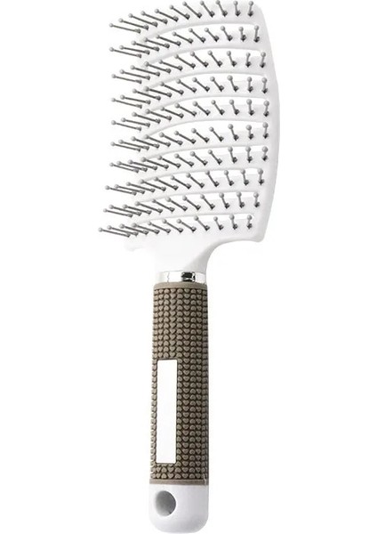 Naylon Beyaz Tarzı Profesyonel Ark Havalandırmalı Şekillendirici Domuzu Kıl Saç Fırçası Kadınlar ve Erkekler Için Islak ve Kuru Kıvırcık Saçlar Için Detangle Kürek Fırçası (Yurt Dışından)