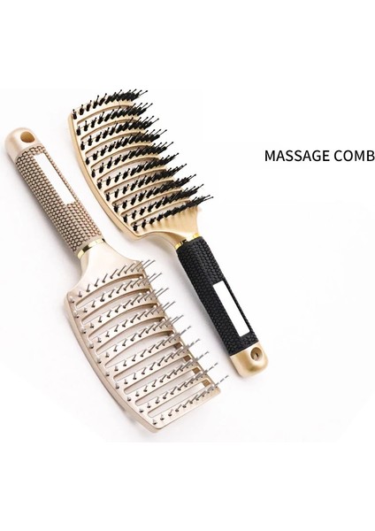 Naylon Beyaz Tarzı Profesyonel Ark Havalandırmalı Şekillendirici Domuzu Kıl Saç Fırçası Kadınlar ve Erkekler Için Islak ve Kuru Kıvırcık Saçlar Için Detangle Kürek Fırçası (Yurt Dışından) modelleri