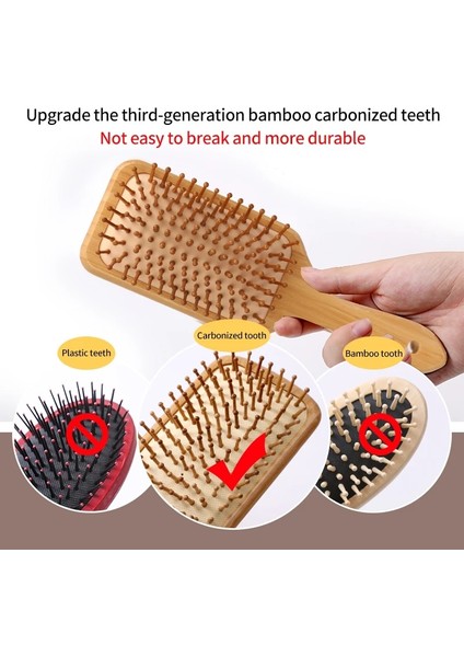 No.2 Tarzı Sağlıklı Bambu Tarak Kuaförlük Malzemeleri Anti Statik Tarak Saç Bakımı Kürek Saç Fırçası Hava Yastığı Baş Masajı Saç Derisi Tarakları (Yurt Dışından) fırsatları
