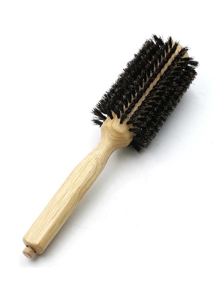 No.30 Tarzı Berber Salon Domuzu Kılları Saç Yuvarlak Fırça Profesyonel Kuaförlük Tarak Berber Saç Fırçası Saç Şekillendirici Tarak Ahşap Yuvarlak Fırça (Yurt Dışından)
