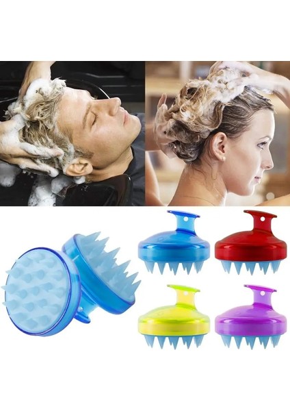Mavi Stil Yumuşak Spa Silikon Masaj Fırçası Saç Derisi Şampuan Saç Yıkama Tarak Vücut Banyo Masajı Güzellik Araçları Dolu Tarakları (Yurt Dışından)