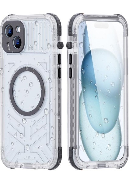 Iphone 15 Için Kılıf 12FT Askeri Darbeye Dayanıklı IP68 Su Geçirmez Tam Manyetik (Yurt Dışından)