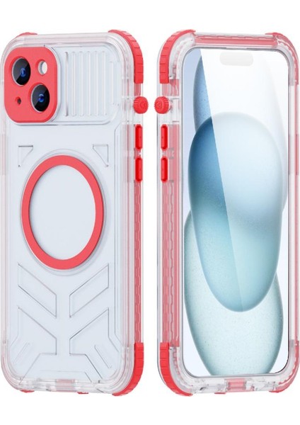 Iphone 15 Için Kılıf 12FT Askeri Darbeye Dayanıklı IP68 Su Geçirmez Tam Manyetik (Yurt Dışından)