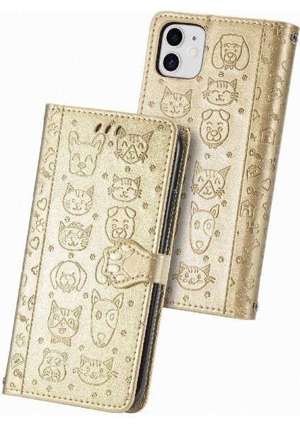 Iphone 12 Için Kılıf Mini Kapak Kapak Karikatür Hayvanlar Darbeye Deri (Yurt Dışından)