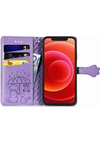 Iphone 12 Için Kılıf Mini Kapak Kapak Karikatür Hayvanlar Darbeye Deri (Yurt Dışından)