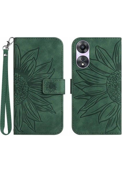 Kart Yuvaları Tutucu Kısa Kayış ile Oppo A78 4g Lüks Pu Deri Kılıf (Yurt Dışından)