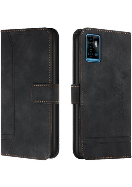 Zte Blade A71 Flip Folio Cüzdan Kart Yuvaları Için Telefon Kılıfı Kapak El Kayışı (Yurt Dışından)
