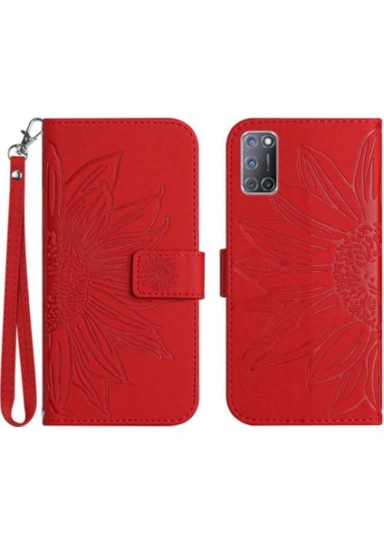 Oppo A92/A72/A52 Kart Yuvaları Tutucu Kısa Kayış Kabartmalı Pu (Yurt Dışından)