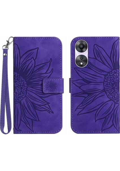 Kart Yuvaları Tutucu Kısa Kayış ile Oppo A78 4g Lüks Pu Deri Kılıf (Yurt Dışından)
