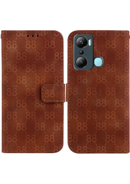 Infinix Sıcak 20I Cüzdan Kapak Için Telefon Kılıfı Çift 8 Kabartmalı Kart Tutucu (Yurt Dışından)