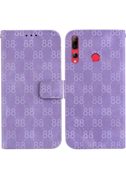 Telefon Kılıfı Için Huawei P Akıllı Artı 2019 Cüzdan Kapak Çift 8 Kabartmalı Pu (Yurt Dışından)