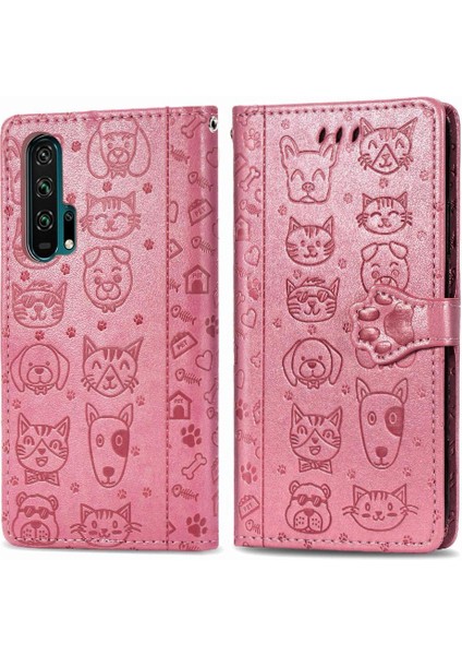 Huawei Honor 20 Için Kılıf Pro Darbeye Karikatür Hayvanlar Deri Kılıf Flip (Yurt Dışından)
