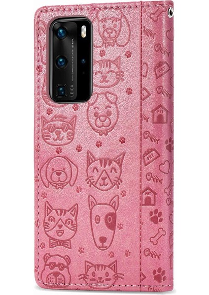 Huawei P40 Pro Flip Kapak Için Kılıf Kısa Kayış Deri Kılıf Darbeye (Yurt Dışından) indirimleri
