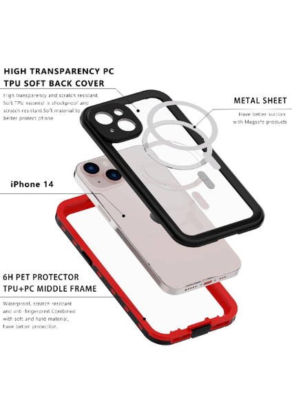 Iphone 14 Için Kılıf Su Geçirmez Dahili Manyetik Durumda Ekran Koruyucu (Yurt Dışından) fırsatları