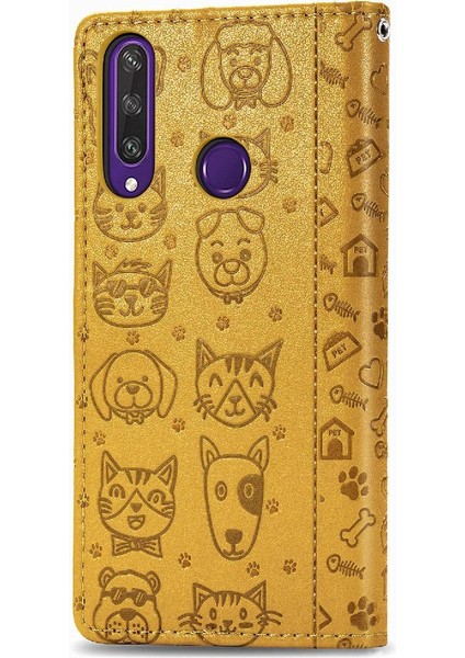 Huawei Y6P Flip Kapak Karikatür Hayvanlar Için Kılıf Kısa Kayış Darbeye (Yurt Dışından) indirimleri