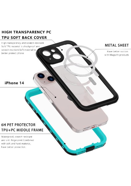 Iphone 14 Için Kılıf Su Geçirmez Dahili Manyetik Durumda Ekran Koruyucu (Yurt Dışından) indirimleri