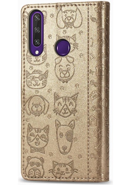 Huawei Y6P Flip Kapak Karikatür Hayvanlar Için Kılıf Kısa Kayış Darbeye (Yurt Dışından) indirimleri