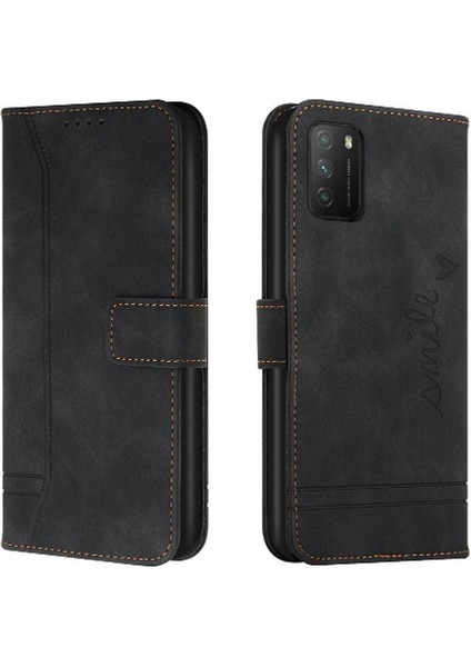 Telefon Kılıfı Için Xiaomi Poco M3 Manyetik Kapatma Pu Deri Flip Folio Kart (Yurt Dışından)