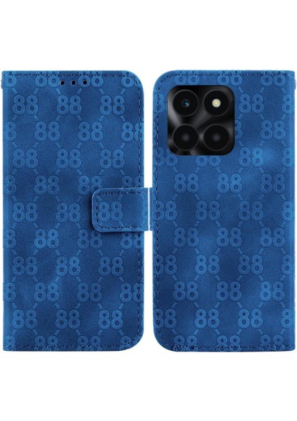 Honor X6A Cüzdan Kapak Için Telefon Kılıfı Pu Deri Çift 8 Kabartmalı Kart (Yurt Dışından)