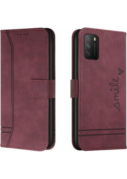 Telefon Kılıfı Için Xiaomi Poco M3 Manyetik Kapatma Pu Deri Flip Folio Kart (Yurt Dışından)