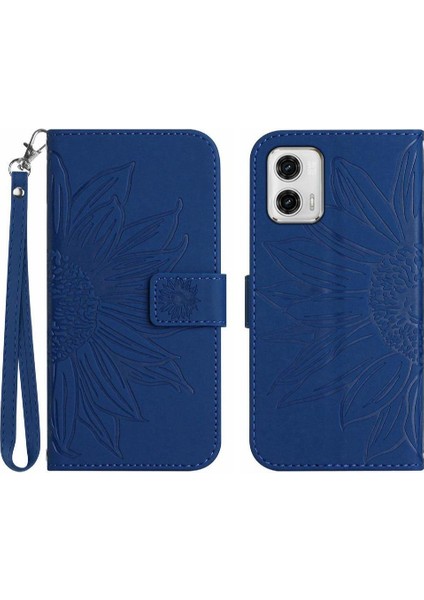 Motorola Moto G73 Kabartmalı Ayçiçeği Kart Yuvaları Tutucu Kısa (Yurt Dışından)