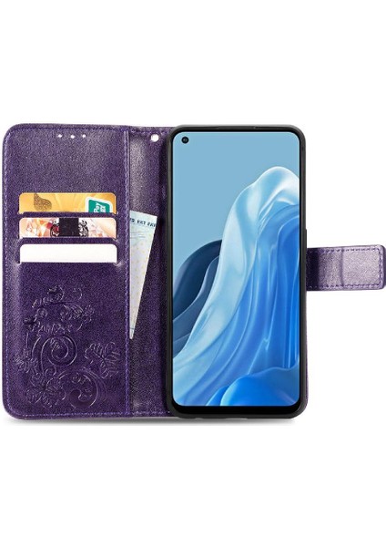 MY Boutique1 Oppo Case 7 4g Için Kılıf Kapak Çevirin Kılıf Dört Yapraklı Yonca Zarif (Yurt Dışından)