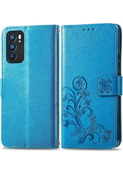 Oppo Case 6 5g Için Zarif Iş Çevirme Kapağı Dört Yapraklı Yonca (Yurt Dışından)