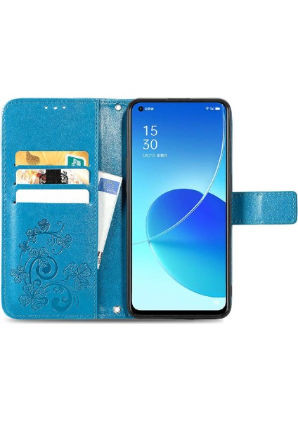 Oppo Case 6 5g Için Zarif Iş Çevirme Kapağı Dört Yapraklı Yonca (Yurt Dışından)