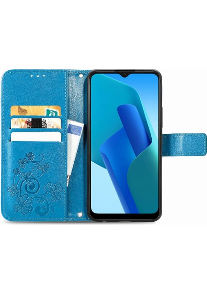 Oppo A16K Zarif Iş Flip Kapak Için Kılıf Kısa Kayış Dört Yaprak (Yurt Dışından) modelleri