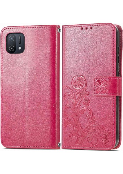 Oppo A16K Zarif Iş Flip Kapak Için Kılıf Kısa Kayış Dört Yaprak (Yurt Dışından)