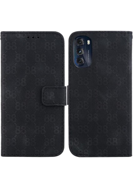 Motorola Moto G 5g 2022 Için Telefon Kılıfı Pu Deri Çift 8 Kabartmalı Kart (Yurt Dışından)