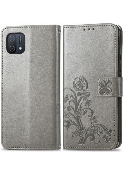Oppo A16K Zarif Iş Flip Kapak Için Kılıf Kısa Kayış Dört Yaprak (Yurt Dışından)