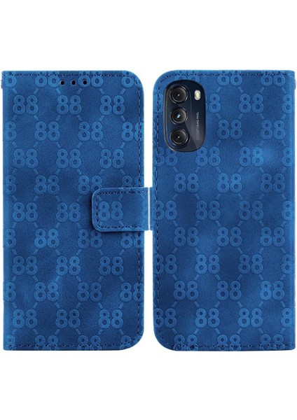 Motorola Moto G 5g 2022 Için Telefon Kılıfı Pu Deri Çift 8 Kabartmalı Kart (Yurt Dışından)