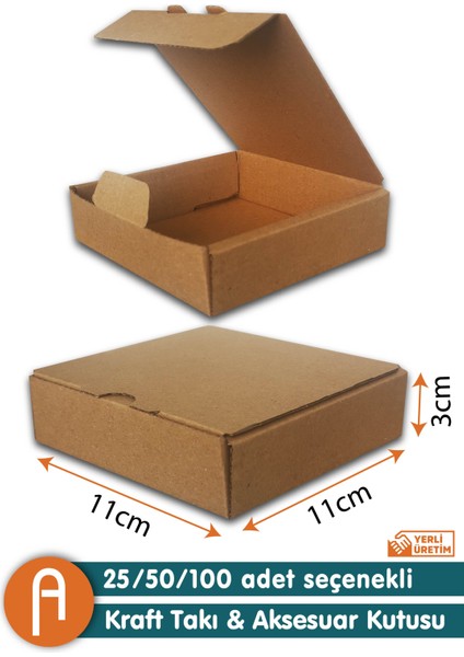 E-Ticaret Takı&aksesuar Kutusu 11X11X3CM (50'li Paket)