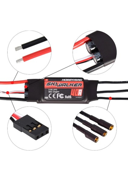 Skywalker Esc 40A Brushless Fırçasız Motor Hız Kontrol Sürücüsü