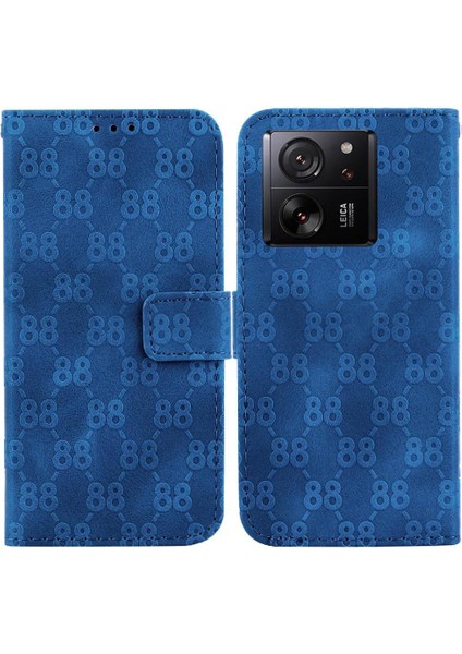 Xiaomi 13T/13T Pro Kart Tutucu Kickstand Çift 8 Kabartmalı Telefon Kılıfı (Yurt Dışından)