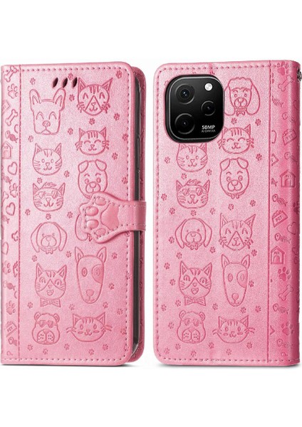 Huawei Nova Y61 Karikatür Hayvanlar Için Çevirin Kısa Vaka Telefon Kılıfı (Yurt Dışından)