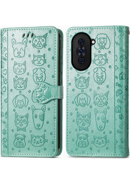 Huawei Nova 10 Pro Için Çevirin Karikatür Hayvanlar Kısa Telefon Kılıfı (Yurt Dışından)