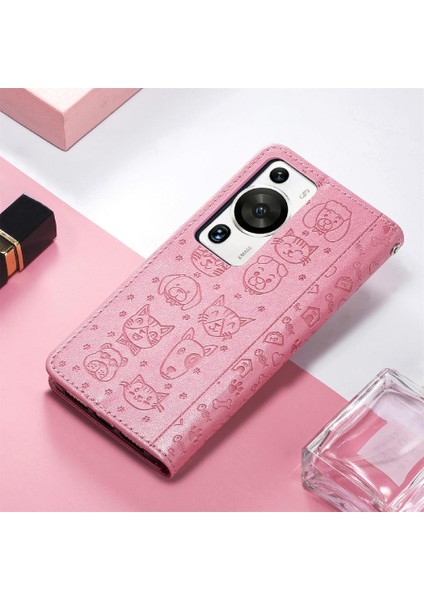 Huawei P60 Pro Karikatür Hayvanlar Için Kısa Kayış Çevirin Telefon Kılıfı (Yurt Dışından) indirimleri