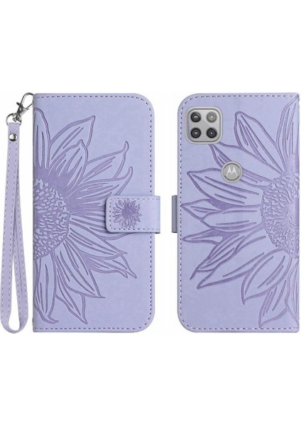 Motorola Moto G9 Güç Kısa Kayış Flip Cüzdan Lüks Telefon Kılıfı (Yurt Dışından)