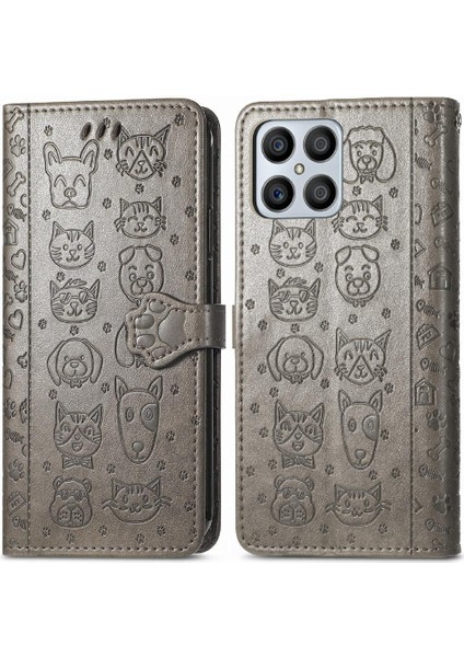 Huawei Onur X8 4g Karikatür Hayvanlar Için Kısa Kayış Deri Flip Telefon Kılıfı (Yurt Dışından)